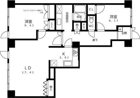 池下タワーズ(2LDK/6階)の間取り写真