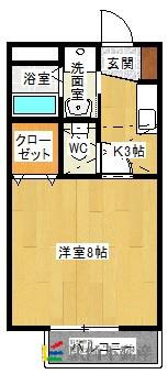 シャンクレール(1K/1階)の間取り写真