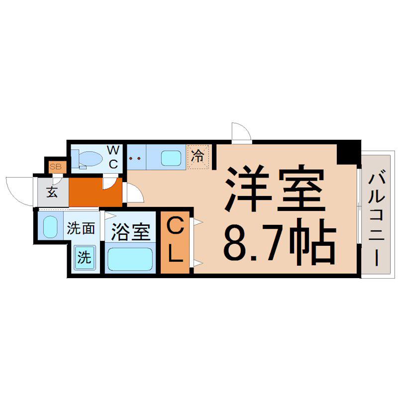 プログレッソ八田(ワンルーム/5階)の間取り写真