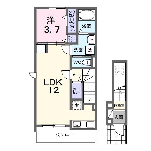 アイヴァーチュー I(1LDK/2階)の間取り写真