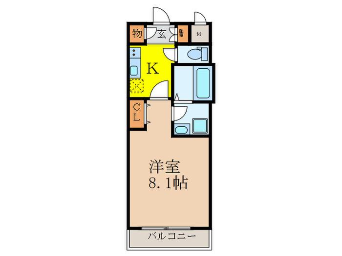 BPRレジデンス江坂(1K/7階)の間取り写真