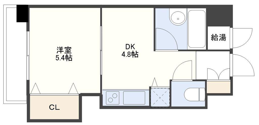 エーデルワイス桶屋町(1DK/2階)の間取り写真