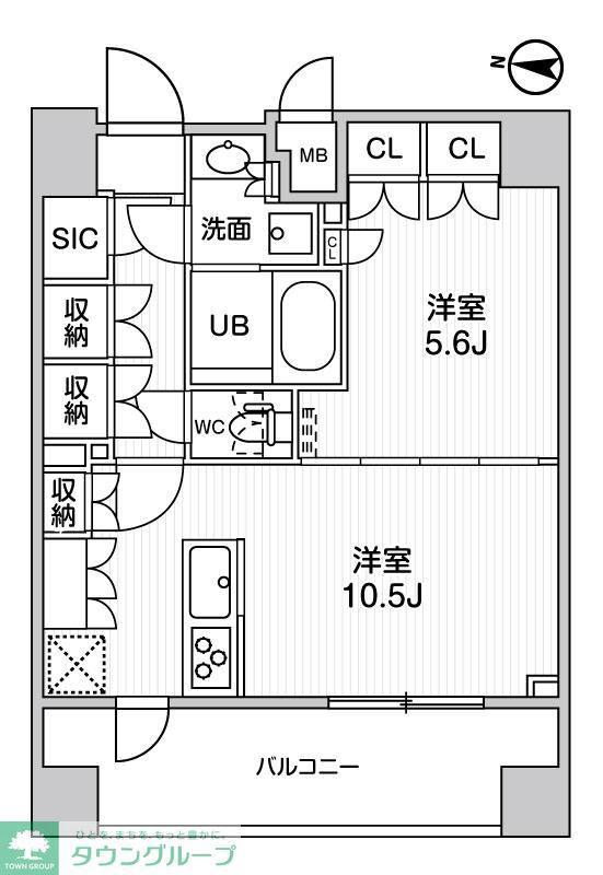 ガリシア森下V(1LDK/11階)の間取り写真