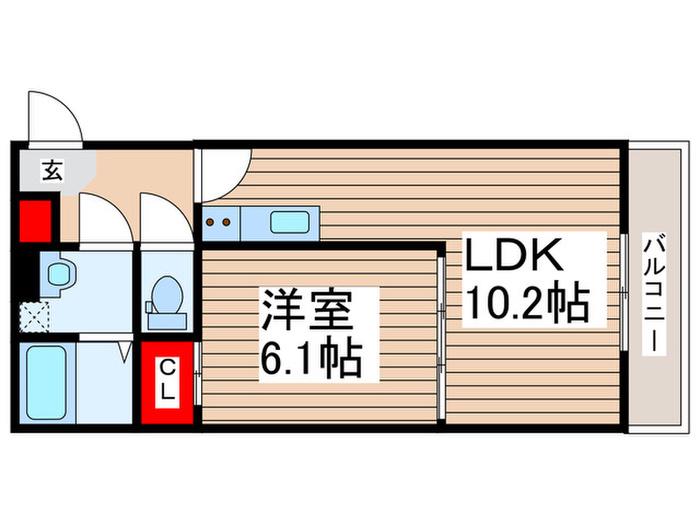 LETOILE南流山(1LDK/2階)の間取り写真