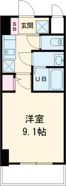 S-RESIDENCE堺BLAZE(1K/9階)の間取り写真