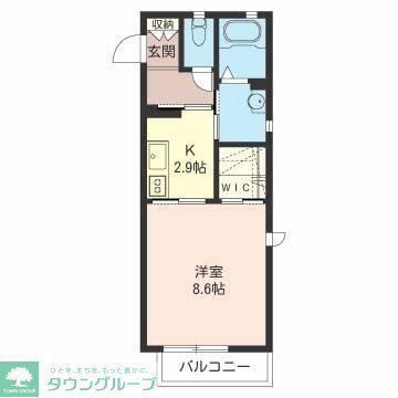 フリモントヒル A棟(1K/1階)の間取り写真