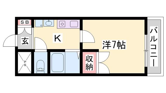 メゾン・ドゥ・アンジュ(1K/2階)の間取り写真