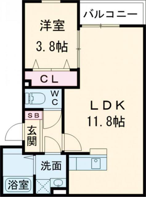 リタリッチ鳥栖壱番館(1LDK/2階)の間取り写真