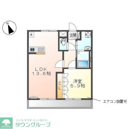 メープルコート(1LDK/1階)の間取り写真