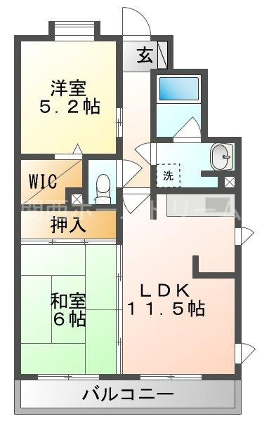 マンション末広(2LDK/2階)の間取り写真