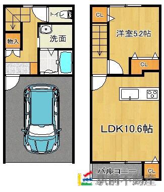 AQUA CARRE(1LDK/1階)の間取り写真