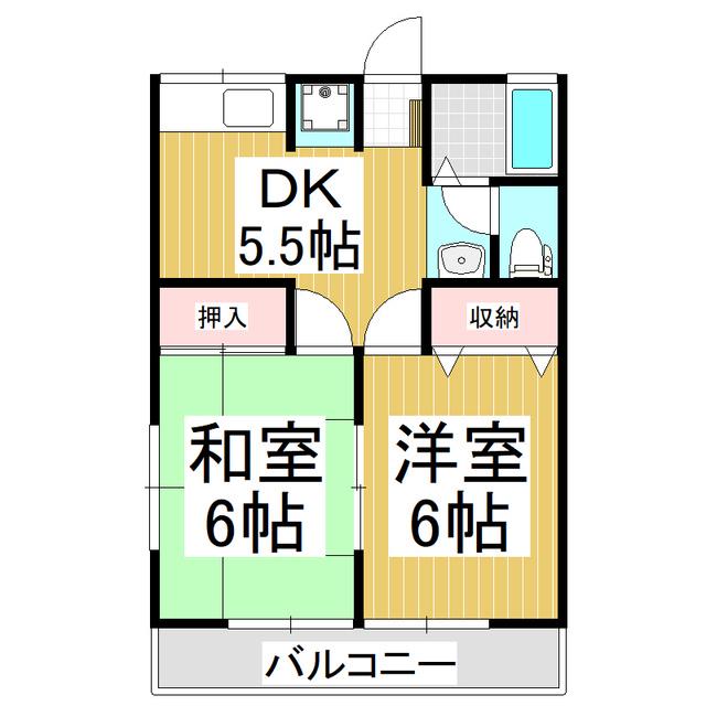 シティハイムDAY-IV(2DK/1階)の間取り写真