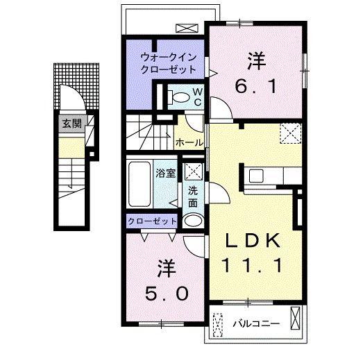 スティル ヴィラ(2LDK/2階)の間取り写真