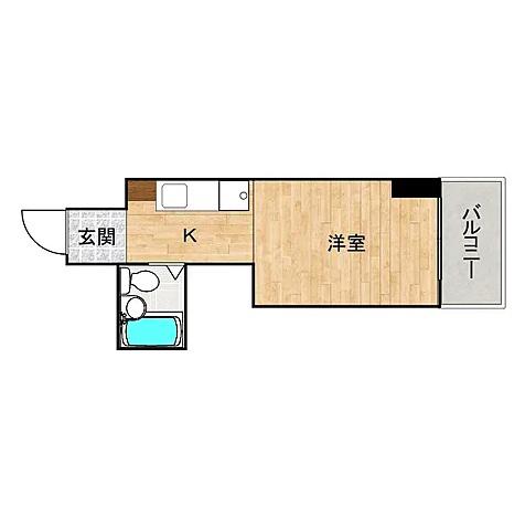 アルティメイトBUILDING光南 THE TOWER(ワンルーム/6階)の間取り写真