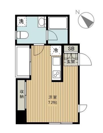 JR山手線 恵比寿駅 徒歩5分 3階建 築20年(ワンルーム/3階)の間取り写真