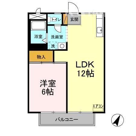新柏ハウス(1LDK/2階)の間取り写真