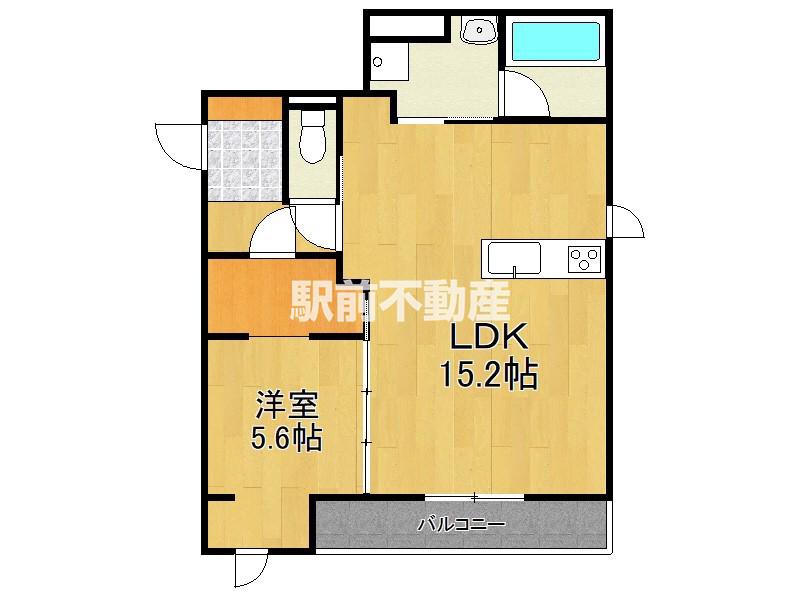 シティシャルム(1LDK/2階)の間取り写真