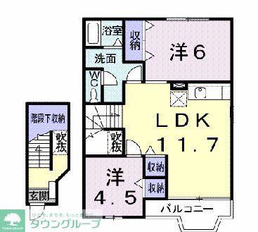 フォレスタB(2LDK/2階)の間取り写真