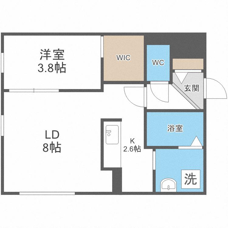 WHITE COURT(1LDK/3階)の間取り写真