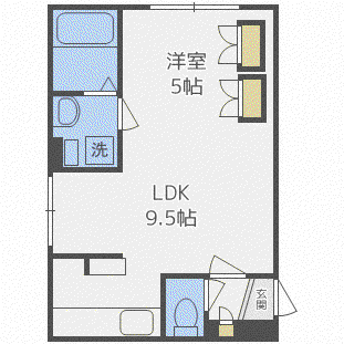 GRANDWOOD KANON(1LDK/3階)の間取り写真