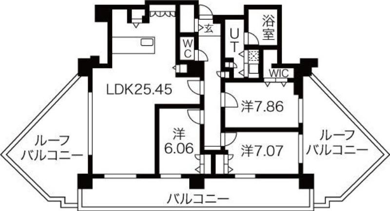パシフィックタワー札幌(3LDK/28階)の間取り写真