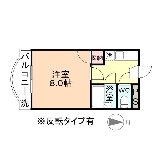 シティハイツ安野屋(1K/2階)の間取り写真