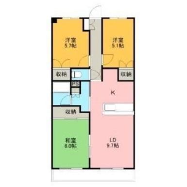 セントラル徳倉(3LDK/3階)の間取り写真
