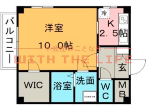サンフィールドII(1K/2階)の間取り写真