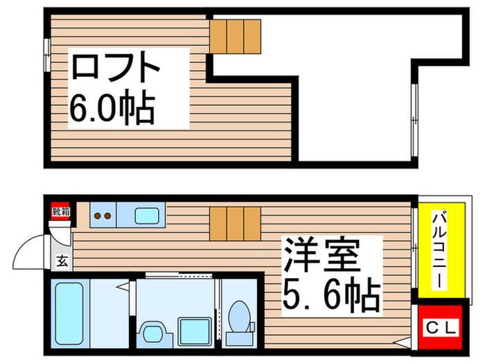 プランドール八千代(ワンルーム/2階)の間取り写真