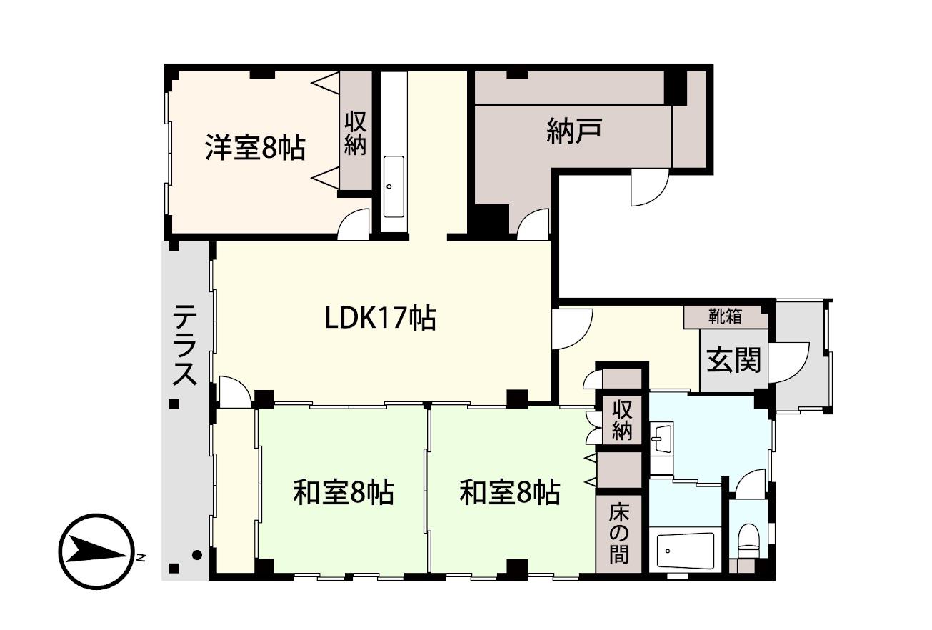 アシスト第11秋田マンション(3LDK/1階)の間取り写真