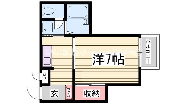 大倉山ハイツC棟(1K/3階)の間取り写真