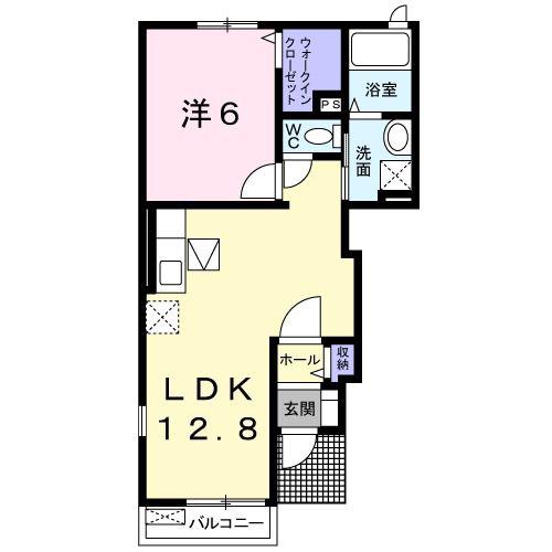 エリア21VASA A(1LDK/1階)の間取り写真