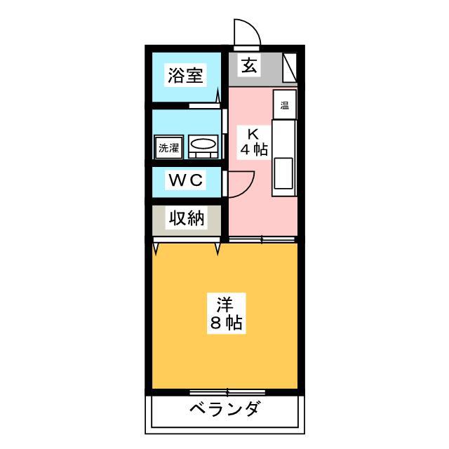 チェリーテラス(1K/2階)の間取り写真
