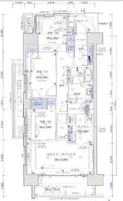 リビオ国分寺ステーションアベニュー(3LDK/7階)の間取り写真