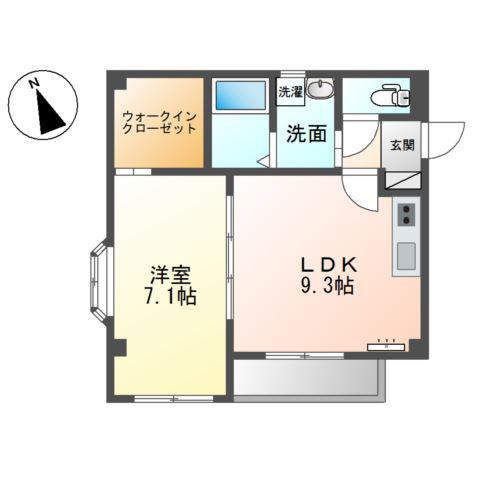 アーバンスカイ(1LDK/1階)の間取り写真