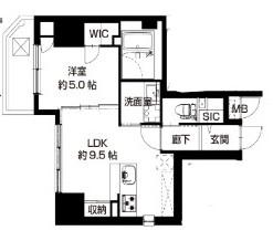 LA CASA 上汐(1LDK/9階)の間取り写真