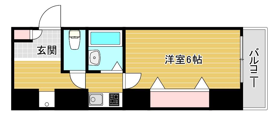 ODESSA南船場(ワンルーム/6階)の間取り写真