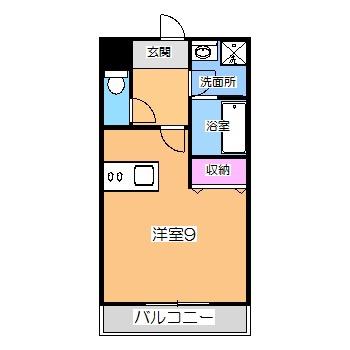 ルミナス大美野(ワンルーム/3階)の間取り写真