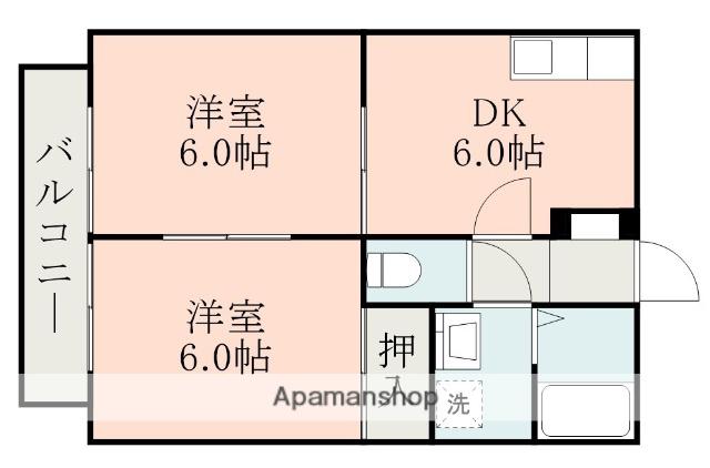 ビーラインNV2(2DK/2階)の間取り写真