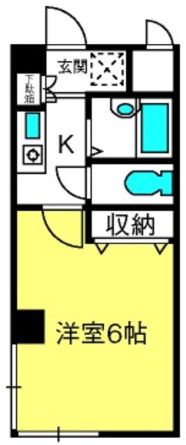 SK COURT(1K/2階)の間取り写真