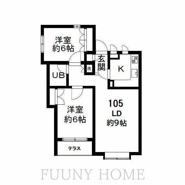 ユニハイム目黒(2LDK/1階)の間取り写真