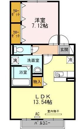 サンパルク(1LDK/2階)の間取り写真
