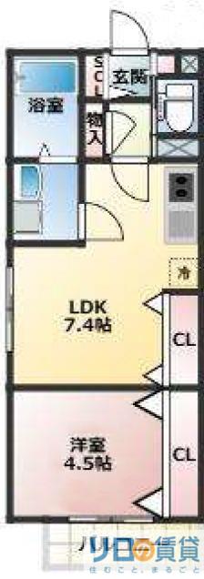 LA FAMILLE K 新大阪(1LDK/1階)の間取り写真
