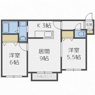 リバージュL38(2LDK/4階)の間取り写真