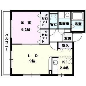 メゾンラフィネIII(1LDK/1階)の間取り写真