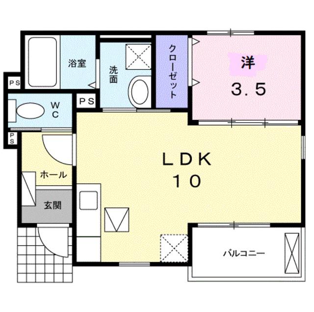 サンセールヤマビコ(1LDK/1階)の間取り写真