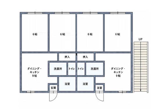 BCASA新大平下RE-BORN(2DK/1階)の間取り写真