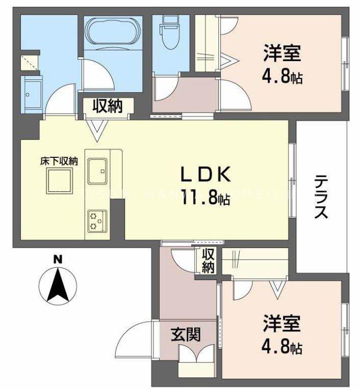 シャーメゾン大晶(2LDK/1階)の間取り写真