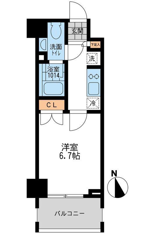 CASSIA押上(1K/4階)の間取り写真