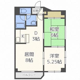 パークヒル24(2LDK/1階)の間取り写真